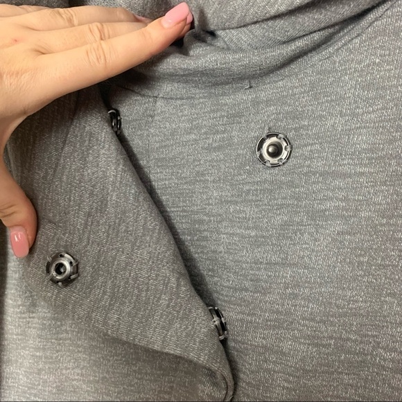 [Eddie Bauer] Gray Crossover Snap Button Long Sleeve Lightweight Knit Jacket - Picture 8 of 11